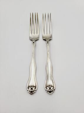 1881 Rogers Silverplate Dinner Forks 1910 Leyland Set of 2 Discontinued